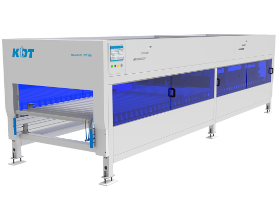 Machines for measuring the dimensions of parts before packaging